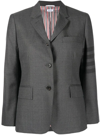 Shop Thom Browne 4-bar Stripe Single-breasted Blazer In Grey