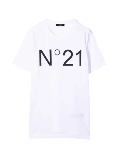 Shop N°21 White T-shirt Nº21 Kids In Bianco