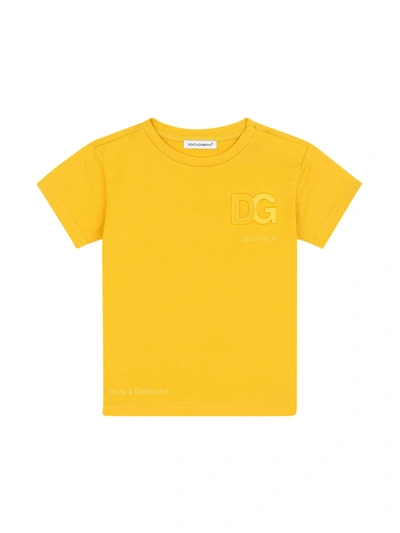 Shop Dolce & Gabbana Yellow Baby T-shirt In Giallo