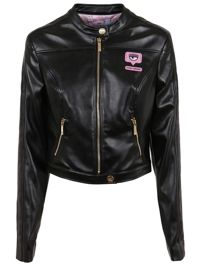 Shop Chiara Ferragni Smooth Jacket In Nero