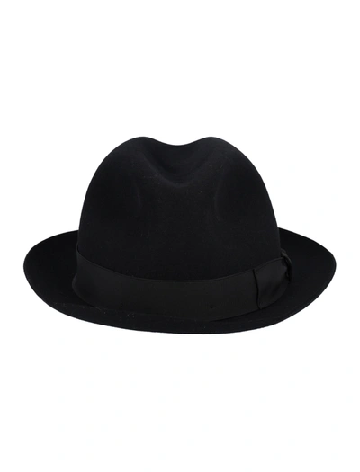 Shop Borsalino Marengo Small Brim Hat In Black + Black