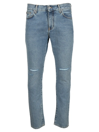 Shop Off-white Skinny Fit Jeans In Light Blue