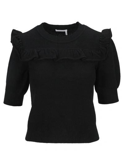 Shop See By Chloé Fitted Knit Top In Black