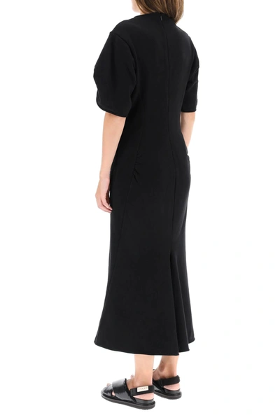 Shop Marni Fleece Midi Dress In Black