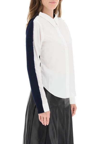 Shop Marni Hybrid Cardigan In White,black,brown