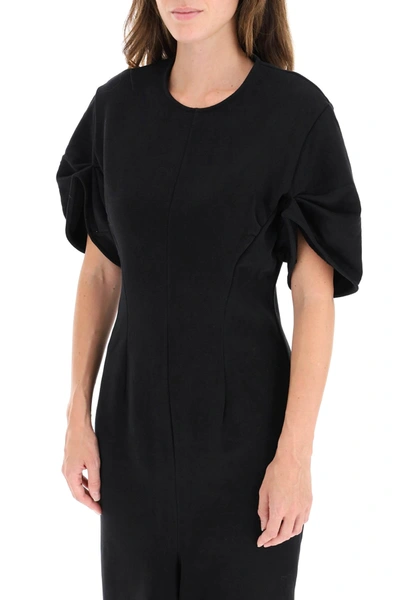 Shop Marni Fleece Midi Dress In Black