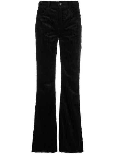 Shop Marni Corduroy-detail Flared Trousers In Black