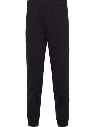 Shop Prada Stripe-detail Track Pants In Black
