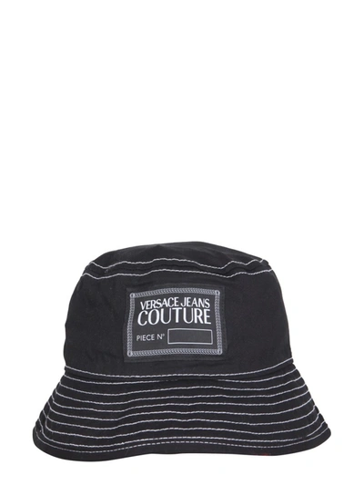 Shop Versace Jeans Couture Cotton Bucket Hat In Black