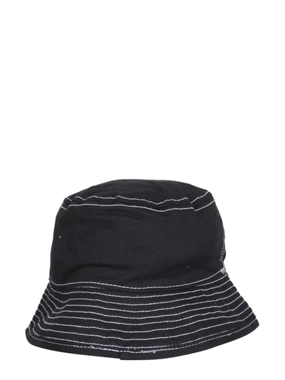 Shop Versace Jeans Couture Cotton Bucket Hat In Black