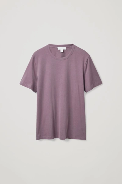 Shop Cos Regular-fit Mid-weight Brushed T-shirt In Purple