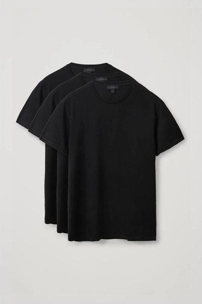 Shop Cos 3-pack The Extra Fine T-shirts In Black