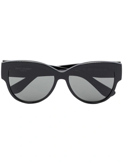 Shop Saint Laurent M3 Monogram Sunglasses In Black