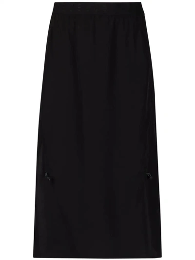 Shop Mcq By Alexander Mcqueen Shift Silk Midi Skirt In Black