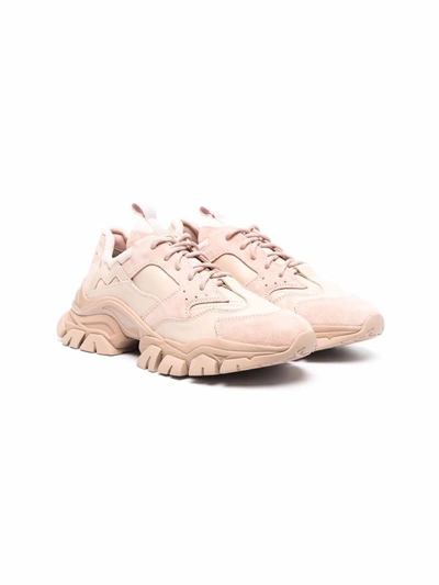 Shop Moncler Low-top Lace-up Sneakers In Pink