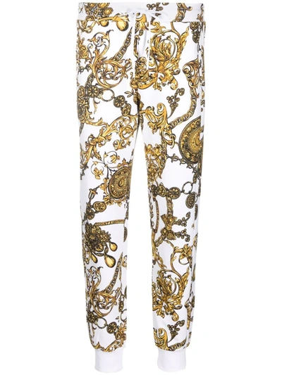 Shop Versace Jeans Couture Baroque-pattern Print Track Pants In White