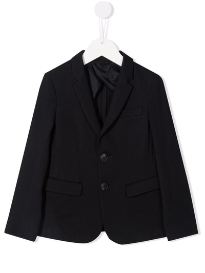 Shop Emporio Armani Single-breasted Blazer Jacket In Blue