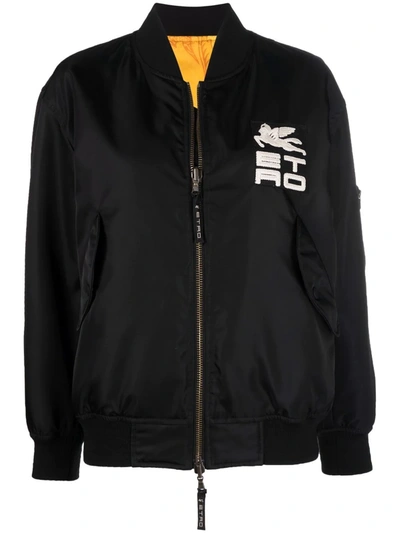 Shop Etro Ibanez Reversible Bomber Jacket In Black