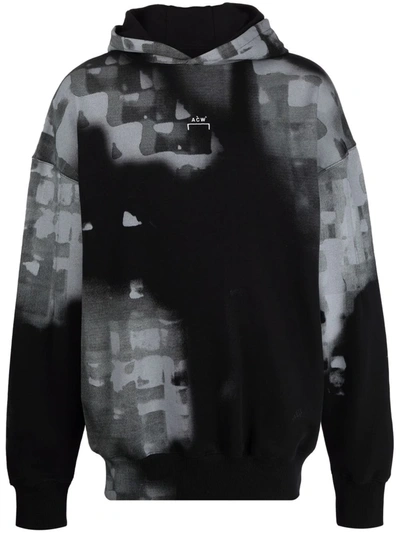 Shop A-cold-wall* Faded Check-print Hoodie In Black