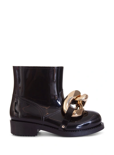 Shop Jw Anderson 'chain Rubber' Ankle Boots In Nero