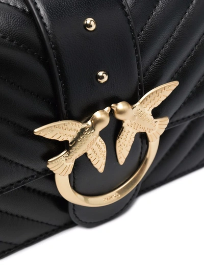 Shop Pinko Love Logo Shoulder Bag In Black