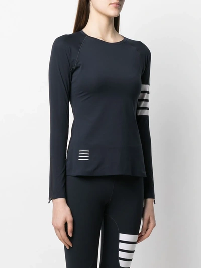 Shop Thom Browne 4-bar Compression Long Sleeve Top In Mixed Colours