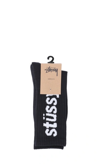 Shop Stussy "helvetica" Socks In Black