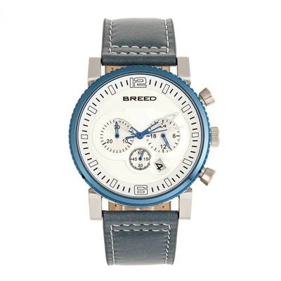 Shop Breed Ryker Chronograph Silver Dial Mens Watch 8201 In Blue / Silver / Teal