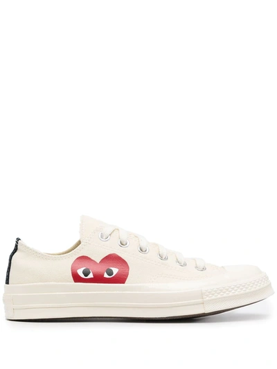 Shop Comme Des Garçons Chuck Taylor Red Heart Low-top Sneakers In Weiss