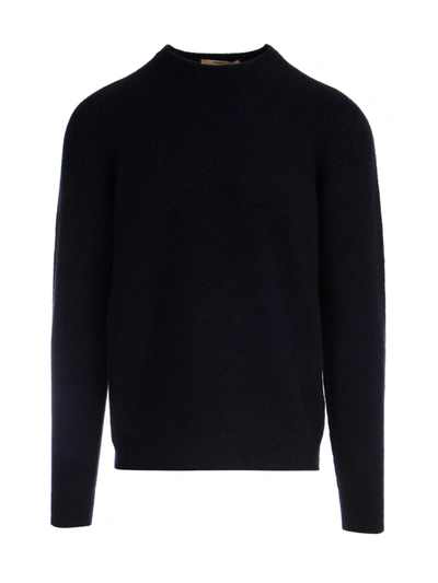 Shop Nuur Crew Neck Swg L/s Sweater In Navy