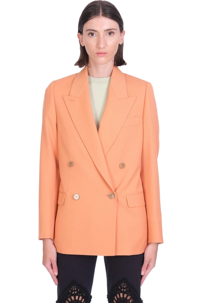 Acne Studios Double-breasted Cotton-blend Corduroy Blazer In Peach+orange |  ModeSens