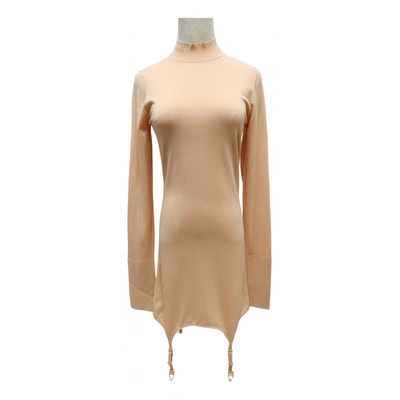 Pre-owned Dion Lee Mini Dress In Camel