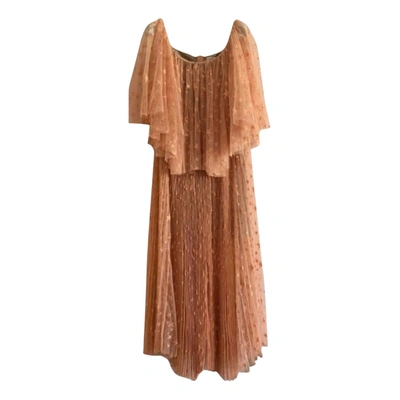 Pre-owned Maria Lucia Hohan Lace Mid-length Dress In Orange