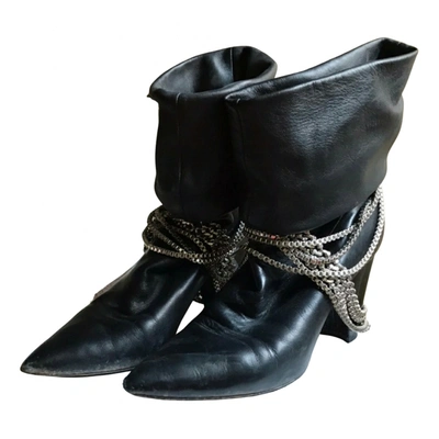 Pre-owned Self-portrait Leather Ankle Boots In Other