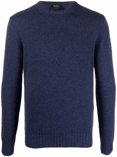 Shop Dell'oglio Purl-knit Cashmere Jumper In 蓝色