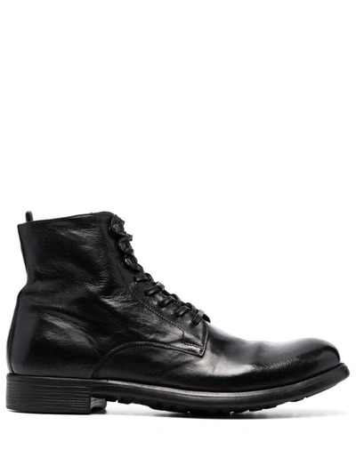 Shop Officine Creative Lace-up Leather Boots In 黑色