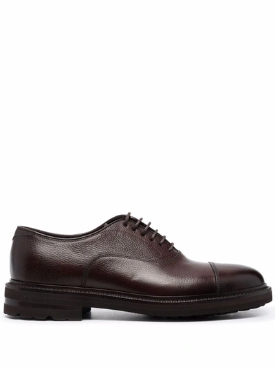 Shop Henderson Baracco Leather Derby Shoes In 褐色