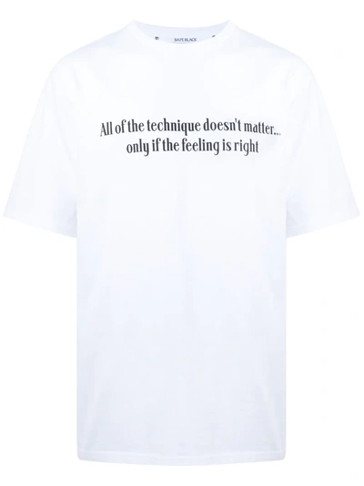 Shop Bape Black *a Bathing Ape® Slogan Crew-neck T-shirt In 白色