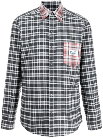 Shop Dolce & Gabbana Check-print Shirt In Schwarz