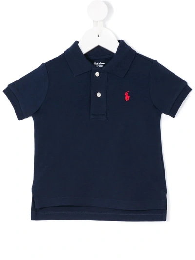 Shop Ralph Lauren Classic Logo Polo Top In Blue