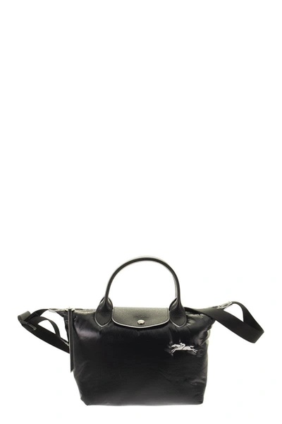 Longchamp Quilted Mini Le Pliage Tote w/ Strap - Black Totes