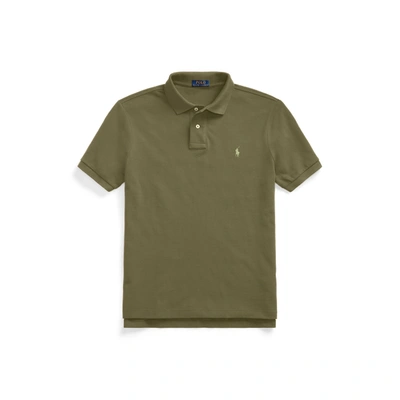Shop Polo Ralph Lauren The Iconic Mesh Polo Shirt In Basic Olive/c1231