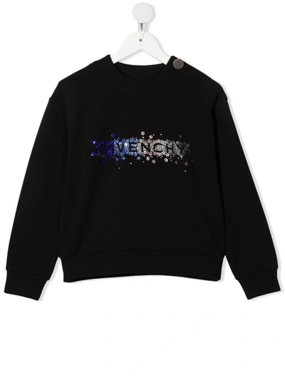 Shop Givenchy Gradient Strass-logo Sweatshirt In Black