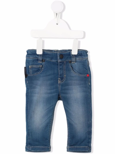 Shop Givenchy Rear-logo Stonewashed Jeans In Blue