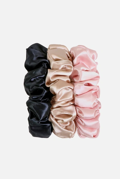 Shop Slip Classic Large Scrunchie 3 Pack In Black/pink/caramel