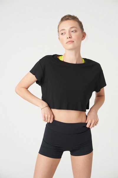 Shop All Access Encore Cropped Raw Edge Tee In Black