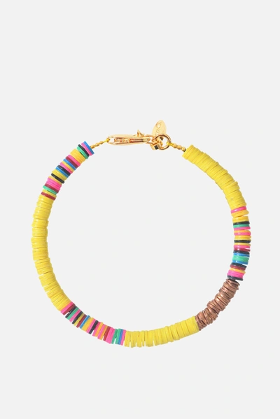 Shop Allthemust Heishi Anklet In Yellow