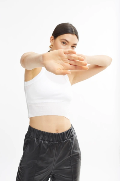 Shop Wsly The Rivington Ribbed Cropped Tank In White