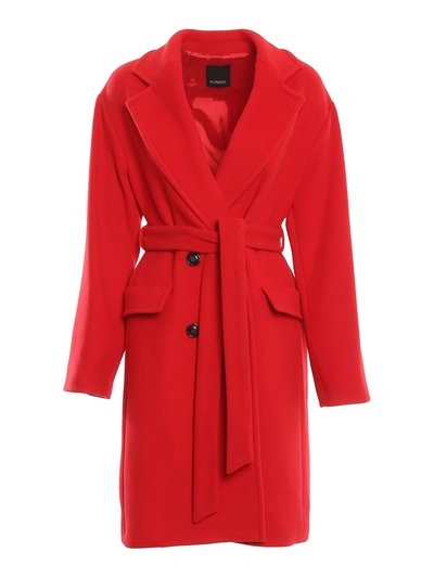 Shop Pinko Giacomino 1 Coat In Red