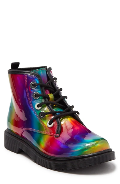 Shop Steve Madden Shortie Lace-up Bootie In Rainbow